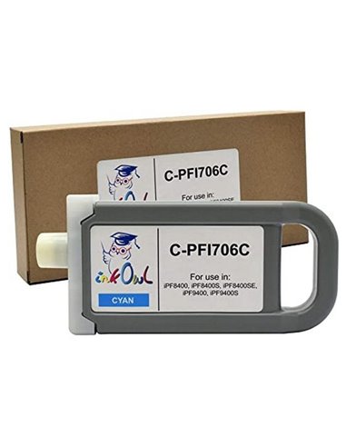 Картридж чернильный Canon PFI-706C, 700мл, Голубой