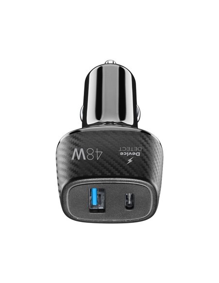 Автомобильное зарядное устройство Cellularline 18W+ PD 30W, 48Вт, Чёрный