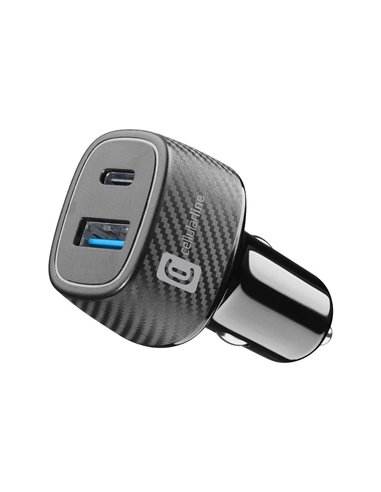 Incărcător auto Cellularline 18W+ PD 30W, 48W, Negru