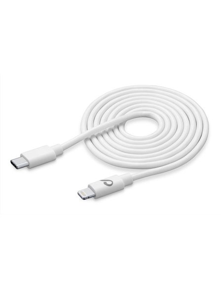 Cable de date Cellularline Power Cable, Lightning/USB Type-C, 3m, Alb