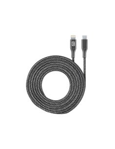 Cable de date Cellularline Long Cable, Lightning/USB Type-C, 2,5m, Negru 2