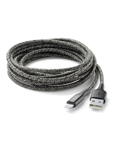 Cablu încărcare și sincronizare Cellularline Long Cable, USB Type-A/Lightning, 2,5m, Negru