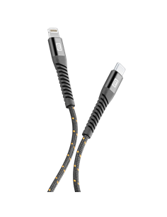 Cablu de încărcare și date Cellularline Strong Cable, Lightning/USB Type-C, 2m, Negru 2