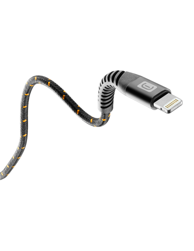 Кабель для зарядки и передачи данных Cellularline Strong Cable, Lightning/USB Type-C, 2м, Чёрный