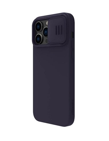 Husă Nillkin iPhone 14 Pro CamShield Silky Magnetic Silicone, Albastru