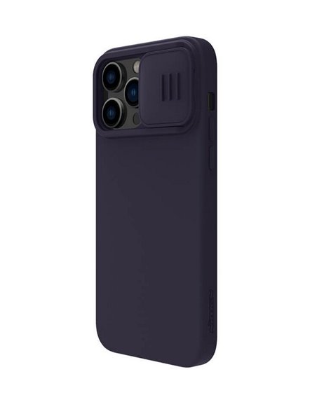 Husă Nillkin iPhone 14 Pro CamShield Silky Magnetic Silicone, Albastru