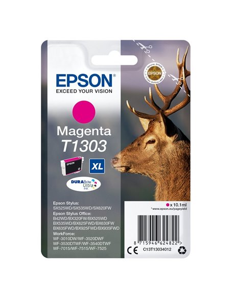 Картридж чернильный Epson C13T13034012, 10мл, Пурпурный