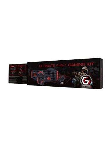 Set Tastatură + Mouse + Mouse Pad + Căști Gembird GGS-UMG4-02, Cu fir, Negru/Rosu