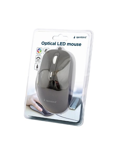 Mouse Gembird MUS-6B-02, Negru
