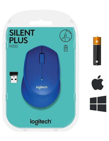 Беcпроводная мышь Logitech M330 Silent Plus, Синий