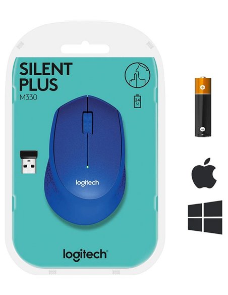 Mouse Wireless Logitech M330 Silent Plus, Albastru