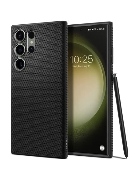 Чехол Spigen Samsung S23 Ultra, Liquid Air, Матовый черный