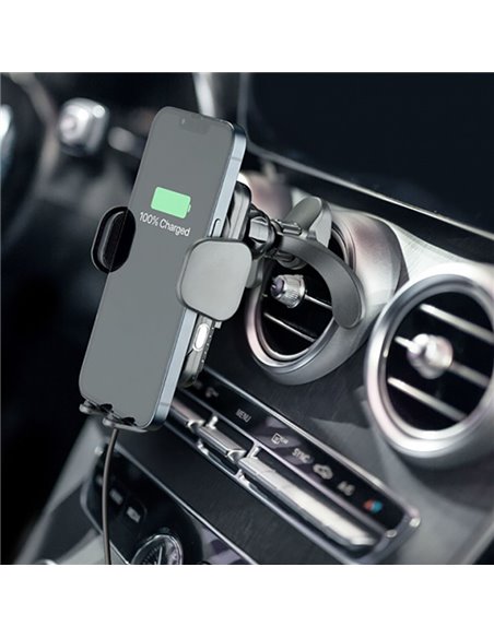 Автомобильный держатель Cellularline Hug Dual Pro 15W, Чёрный