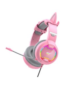Căști gaming Havit H2233d, Cu fir, Roz 2