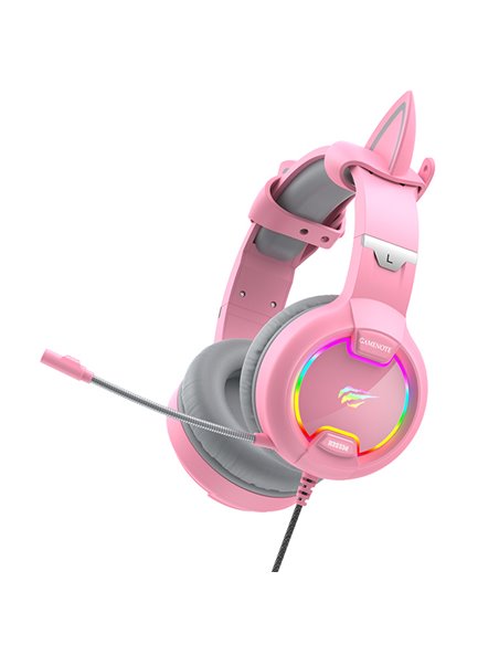 Căști gaming Havit H2233d, Cu fir, Roz