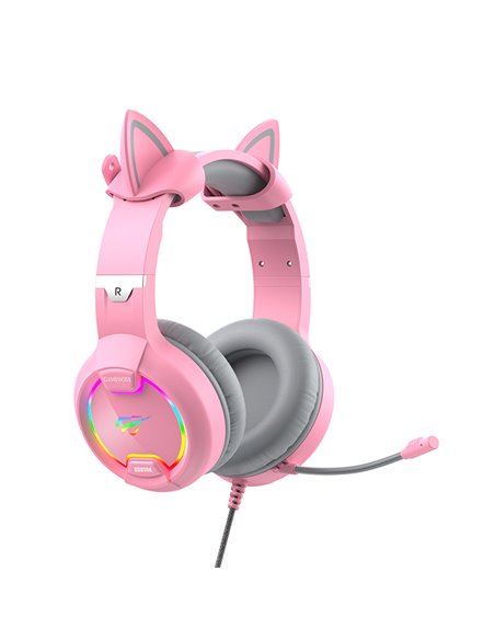 Căști gaming Havit H2233d, Cu fir, Roz