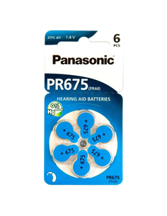 Дисковые батарейки Panasonic PR-675H/6LB, PR675, 605мА·ч, 6шт.