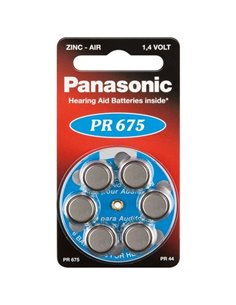 Дисковые батарейки Panasonic PR-675H/6LB, PR675, 605мА·ч, 6шт. 2