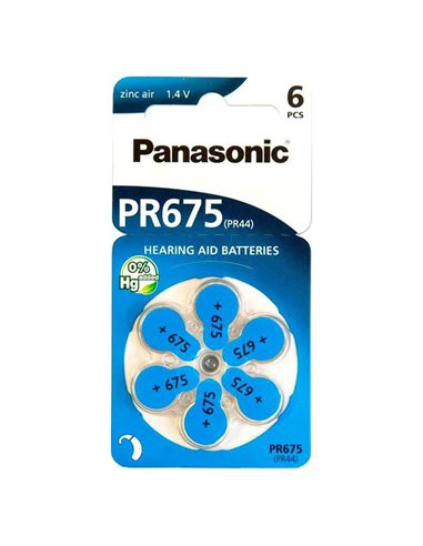 Baterii rotunde Panasonic PR-675H/6LB, PR675, 605mAh, 6buc.