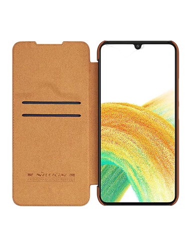 Чехол книжка Nillkin Galaxy A34 - Qin LC, Коричневый