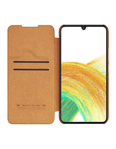 Husă tip carte Nillkin Galaxy A34 - Qin LC, Maro Husă tip carte Nillkin Galaxy A34 - Qin LC, Maro