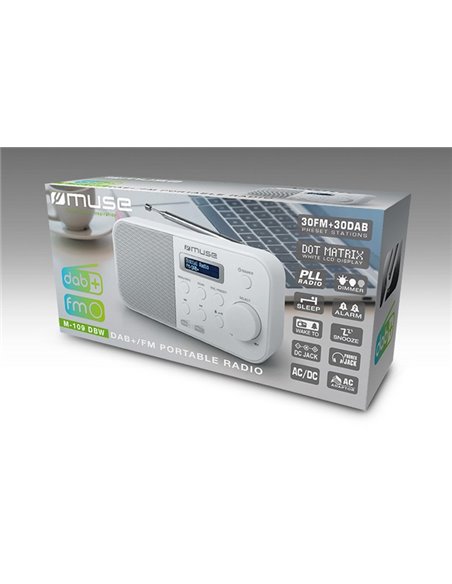 Radio portabil MUSE M-109 DBW, Alb