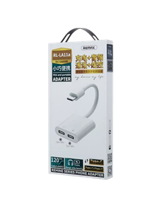 Audio Adaptor Remax RL-LA11a, USB Type-C/USB Type-C, 0,12m, Alb 2