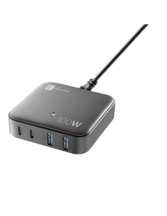 Încărcător Cellularline Wall Charger GAN, 4 Ports, 100W, 100W, Negru 2