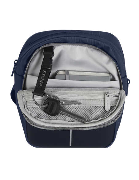 Сумка на плечо Bobby Boxy Sling, Переработанный полиэтилентерефталат, Темно-синий