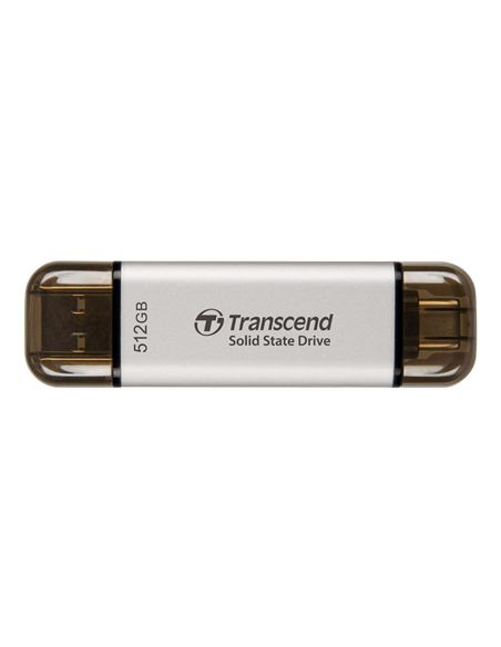 Внешний портативный SSD накопитель Transcend ESD310S, 512 GB, Серебристый (TS512GESD310S)