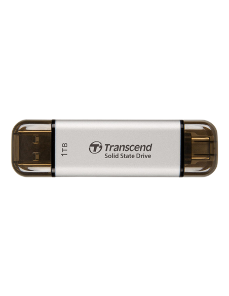 Внешний портативный SSD накопитель Transcend ESD310S, 1 ТБ, Серебристый (TS1TESD310S)