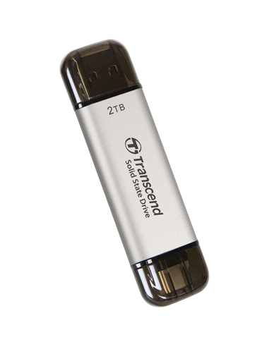Внешний портативный SSD накопитель Transcend ESD310S, 2 ТБ, Серебристый (TS2TESD310S)