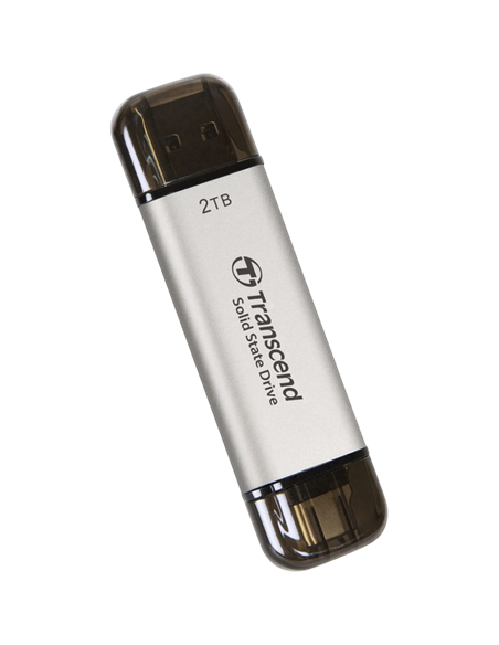 Внешний портативный SSD накопитель Transcend ESD310S, 2 ТБ, Серебристый (TS2TESD310S)