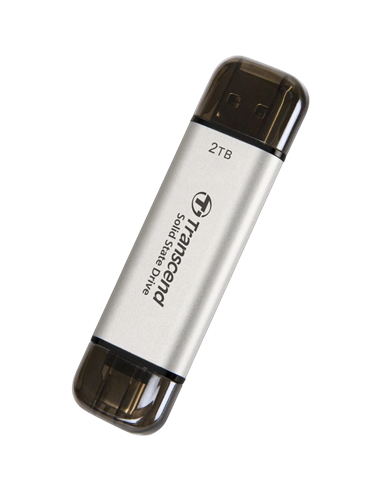 Внешний портативный SSD накопитель Transcend ESD310S, 2 ТБ, Серебристый (TS2TESD310S)