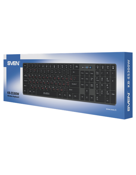 Tastatură SVEN E5300W, Fără fir, Negru