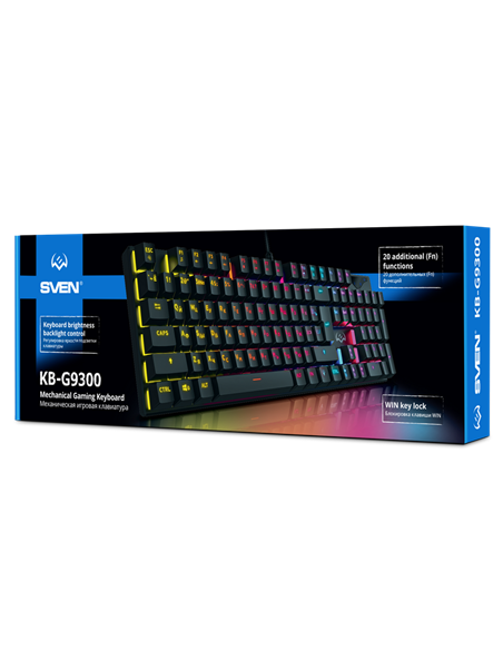 Tastatură SVEN KB-G9300, Cu fir, Negru
