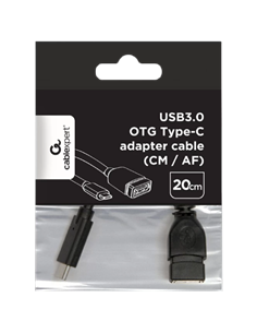 Adaptor USB Cablexpert A-OTG-CMAF3-01, USB Type-A (F)/USB Type-C (M), 0,2m, Negru 2