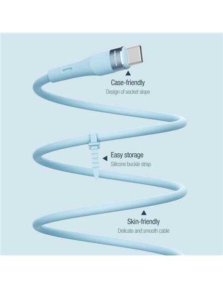 Cablu de încărcare Nillkin Type-C to Type-C Cable, Flowspeed, USB Type-C/USB Type-C, 1,2m, Albastru
