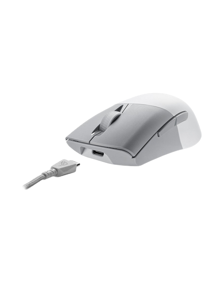 Gaming Mouse ASUS ROG Keris Wireless AimPoint, Alb/Gri