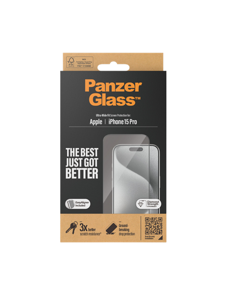 Sticlă de protecție PanzerGlass iPhone 15 Pro UWF wA, Transparent