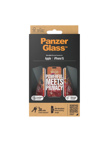 Sticlă de protecție PanzerGlass iPhone 15 UWF Privacy wA, Transparent