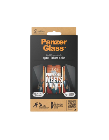 Sticlă de protecție PanzerGlass iPhone 15 Plus Privacy wA, Transparent