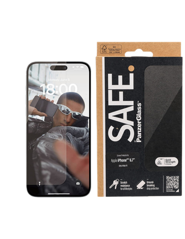 Защитное стекло PanzerGlass SAFE. UWF for iPhone 15 Plus, Прозрачный