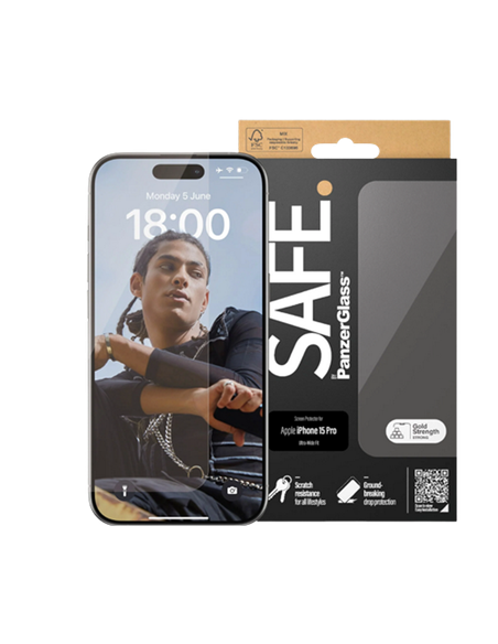Защитное стекло PanzerGlass SAFE. UWF for iPhone 15 Pro, Прозрачный Защитное стекло PanzerGlass SAFE. UWF for iPhone 15 Pro, Прозрачный