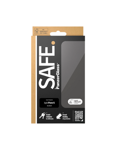Защитное стекло PanzerGlass SAFE. UWF for iPhone 15 , Прозрачный