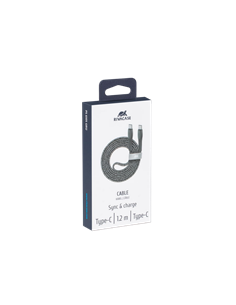 Cable de date Rivacase PS6105, USB Type-C/USB Type-C, 1,2m, Gri 2