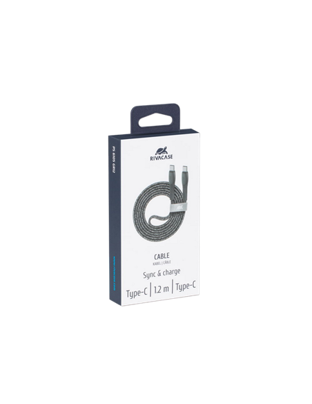 Cable de date Rivacase PS6105, USB Type-C/USB Type-C, 1,2m, Gri