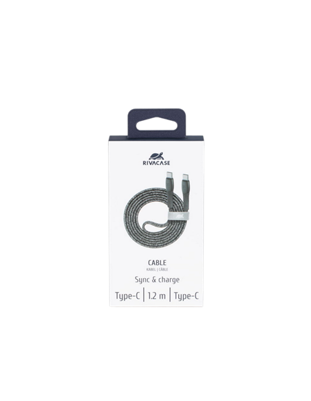 Cable de date Rivacase PS6105, USB Type-C/USB Type-C, 1,2m, Gri