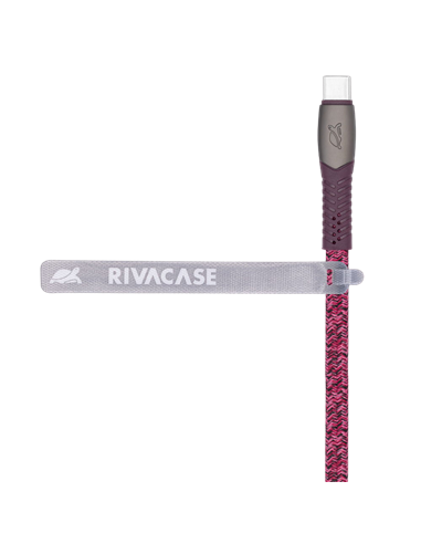 Cablu de încărcare și date Rivacase PS6105, USB Type-C/USB Type-C, 1,2m, Roșu