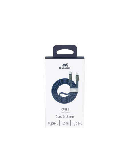 Cablu de încărcare și date Rivacase PS6105, USB Type-C/USB Type-C, 1,2m, Albastru Cablu de încărcare și date Rivacase PS6105, USB Type-C/USB Type-C, 1,2m, Albastru